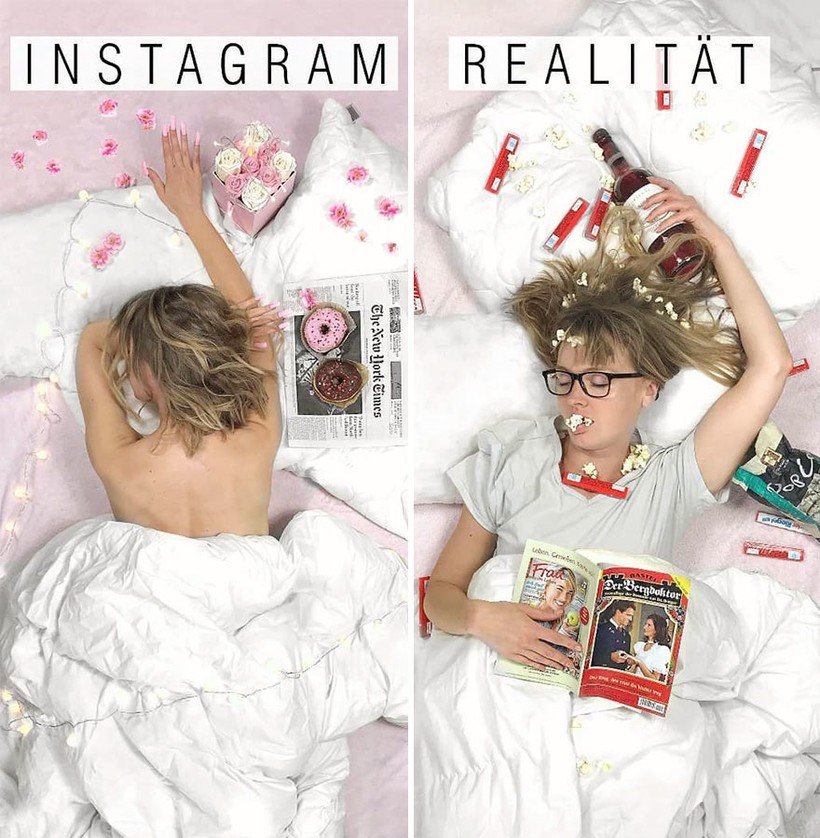 Instagram и реальность: немка шутит над идеальными фотографиями в соцсетях