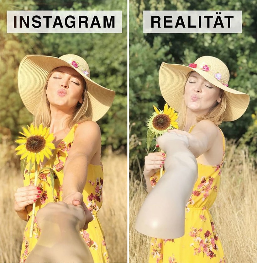 Instagram и реальность: немка шутит над идеальными фотографиями в соцсетях