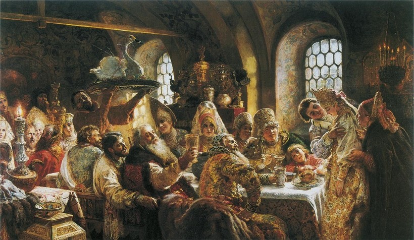«Боярский свадебный пир». К. Маковский