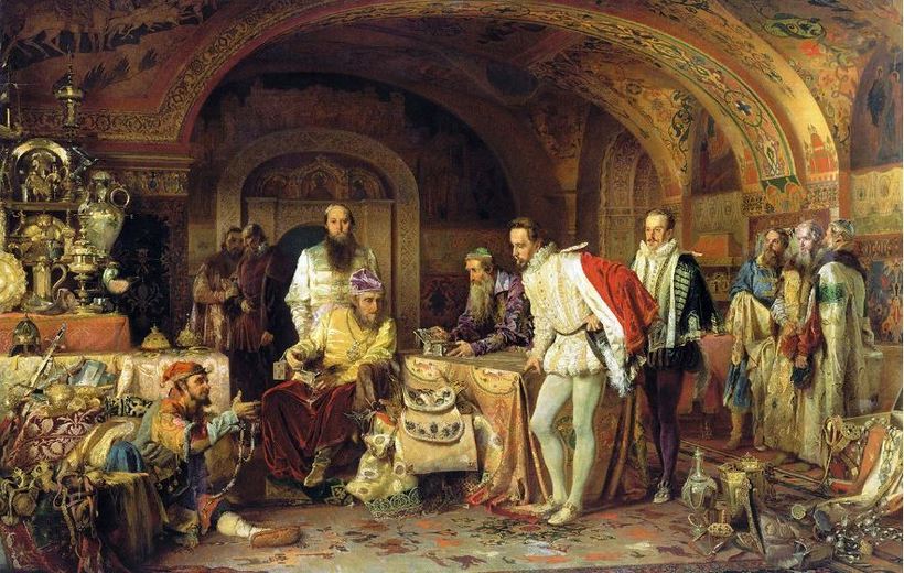 «Иван Грозный показывает сокровища английскому послу Горсею». А. Д. Литовченко