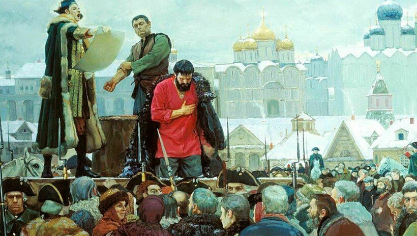 Фрагмент картины «Казнь Пугачева: Прости, народ православный!» Виктор Маторин Фрагмент картины «Казнь Пугачева: Прости, народ православный!» Виктор Маторин
