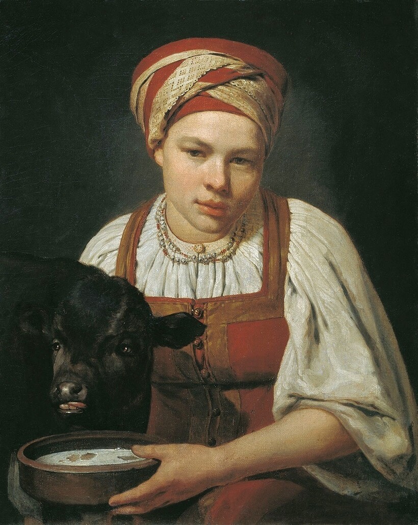 «Девушка с теленком», 1829 год. Алексей Венецианов «Девушка с теленком», 1829 год. Алексей Венецианов