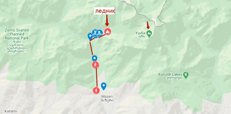 Пешеходная тропа к леднику Ушба