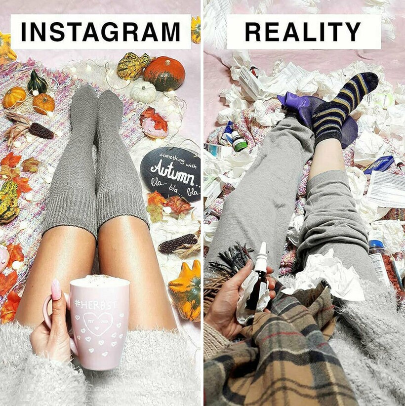 Блог - Instagram VS реальность: девушка высмеивает идеальные снимки из соцсетей Instagram VS реальность: девушка высмеивает идеальные снимки из соцсетей