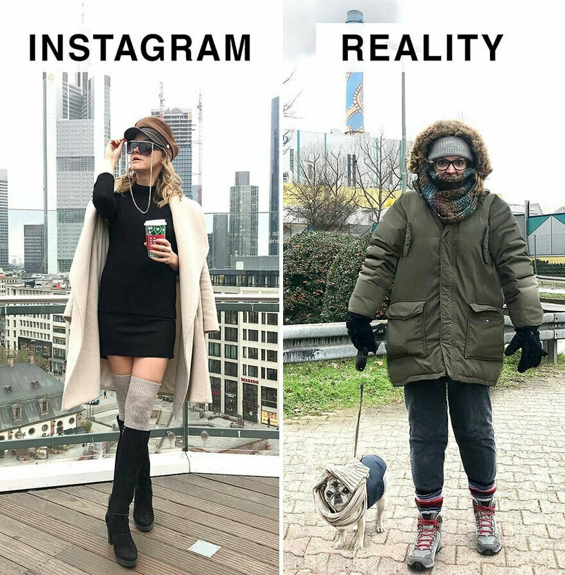 Блог - Instagram VS реальность: девушка высмеивает идеальные снимки из соцсетей Instagram VS реальность: девушка высмеивает идеальные снимки из соцсетей