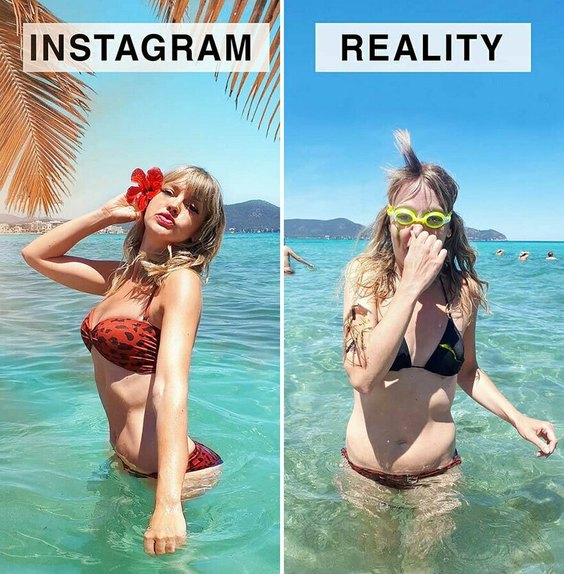 Блог - Instagram VS реальность: девушка высмеивает идеальные снимки из соцсетей Instagram VS реальность: девушка высмеивает идеальные снимки из соцсетей