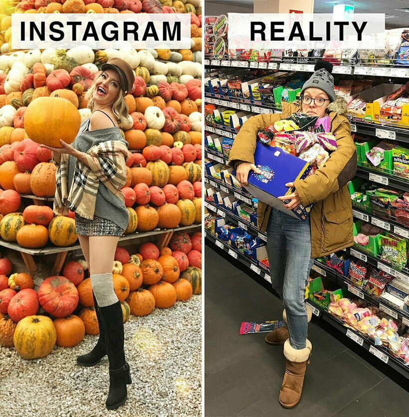 Блог - Instagram VS реальность: девушка высмеивает идеальные снимки из соцсетей Instagram VS реальность: девушка высмеивает идеальные снимки из соцсетей