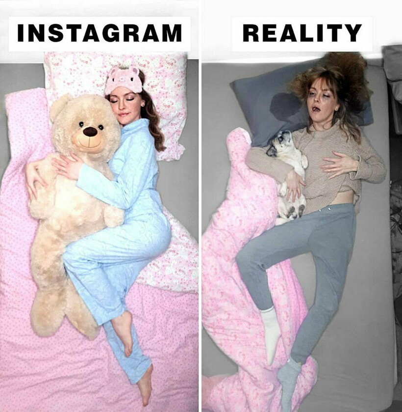 Блог - Instagram VS реальность: девушка высмеивает идеальные снимки из соцсетей Instagram VS реальность: девушка высмеивает идеальные снимки из соцсетей