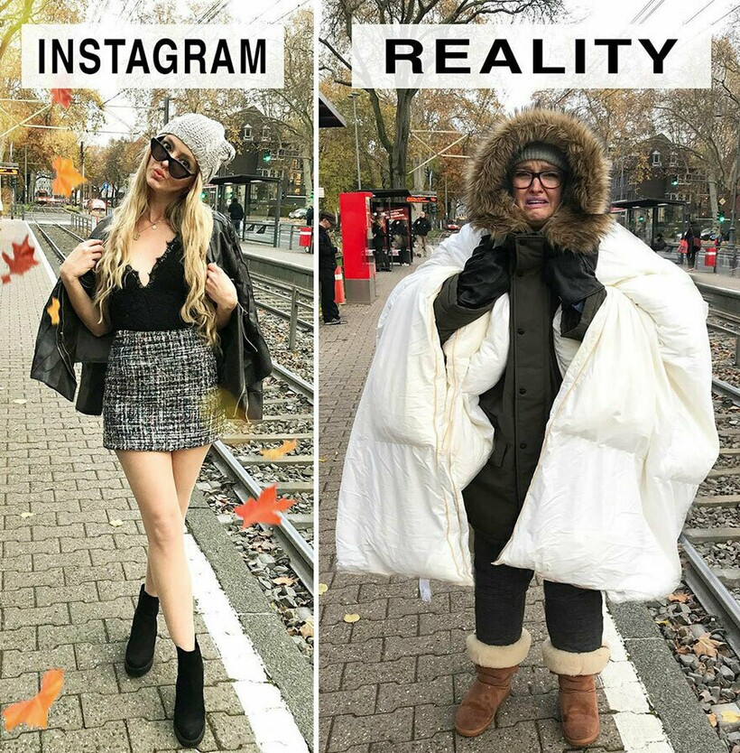 Блог - Instagram VS реальность: девушка высмеивает идеальные снимки из соцсетей Instagram VS реальность: девушка высмеивает идеальные снимки из соцсетей