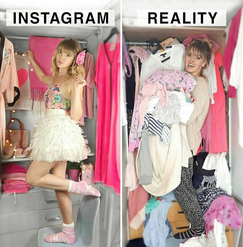 Блог - Instagram VS реальность: девушка высмеивает идеальные снимки из соцсетей Instagram VS реальность: девушка высмеивает идеальные снимки из соцсетей