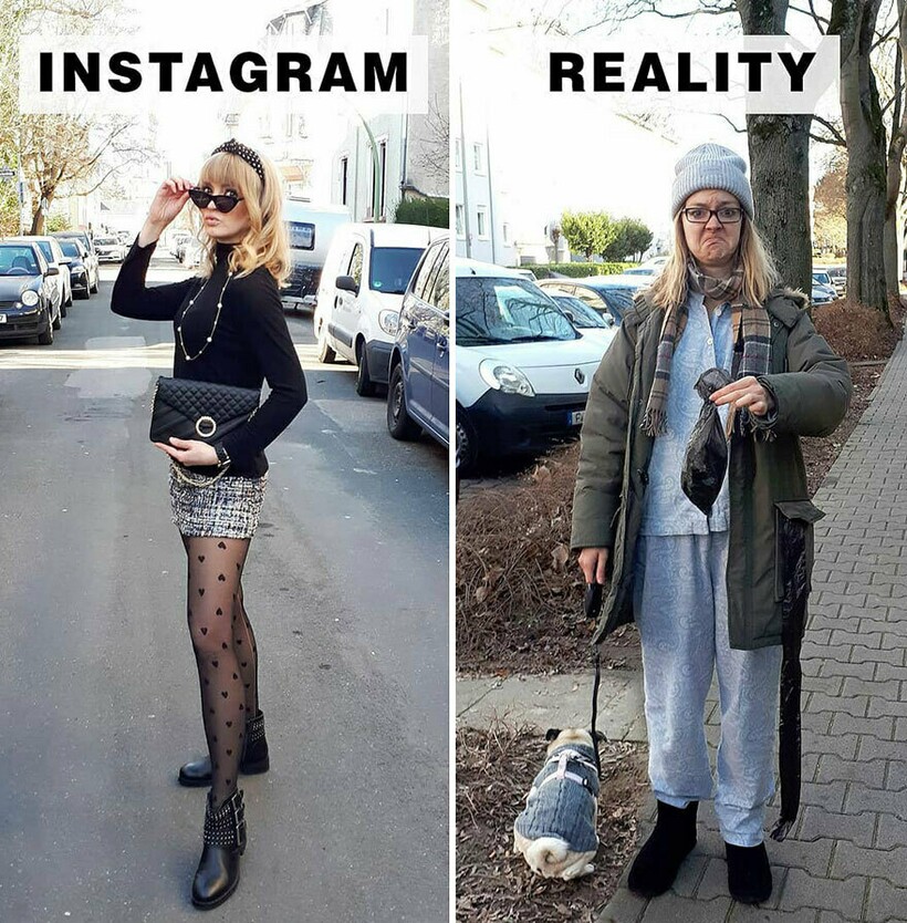 Блог - Instagram VS реальность: девушка высмеивает идеальные снимки из соцсетей Instagram VS реальность: девушка высмеивает идеальные снимки из соцсетей