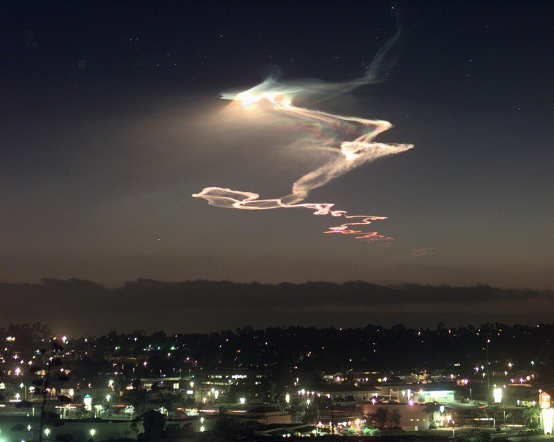 След от ракеты Minuteman II, 1997 год. Фото: Hayne Palmour/tchester.org След от ракеты Minuteman II, 1997 год. Фото: Hayne Palmour/tchester.org