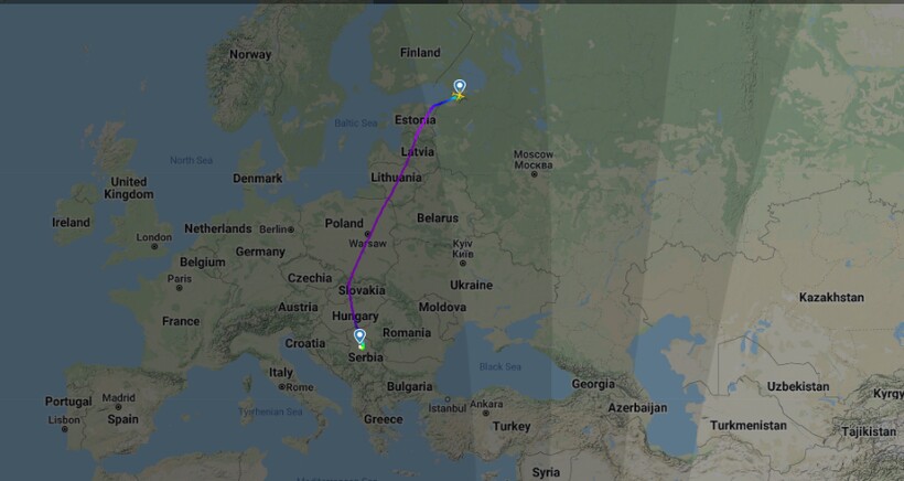 Маршрут от 22 января. Фото: flightaware.com Маршрут от 22 января. Фото: flightaware.com