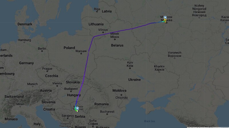 Полет из Москвы 25 февраля. Фото: flightradar24.com Полет из Москвы 25 февраля. Фото: flightradar24.com
