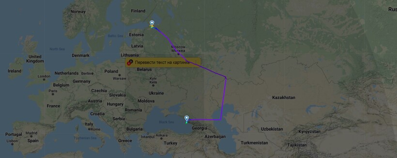 Рейс SU6563 авиакомпании «Россия» от 10 марта. Фото: flightradar24.com Рейс SU6563 авиакомпании «Россия» от 10 марта. Фото: flightradar24.com