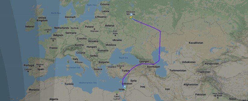 Схема маршрута от 13.03. Фото: flightradar24.com Схема маршрута от 13.03. Фото: flightradar24.com