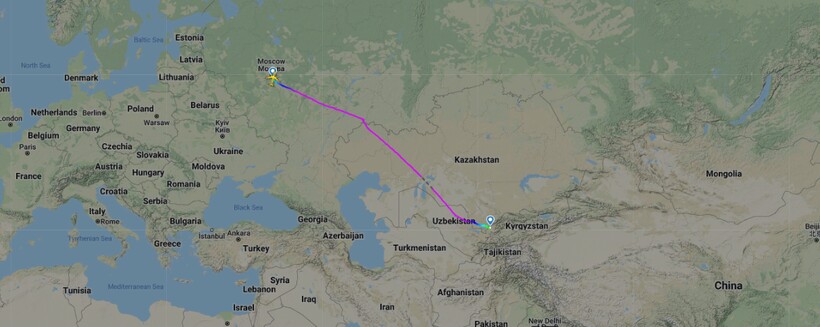 Рейс Uzbekistan Airways от 14.03. Фото: flightradar24.com Рейс Uzbekistan Airways от 14.03. Фото: flightradar24.com