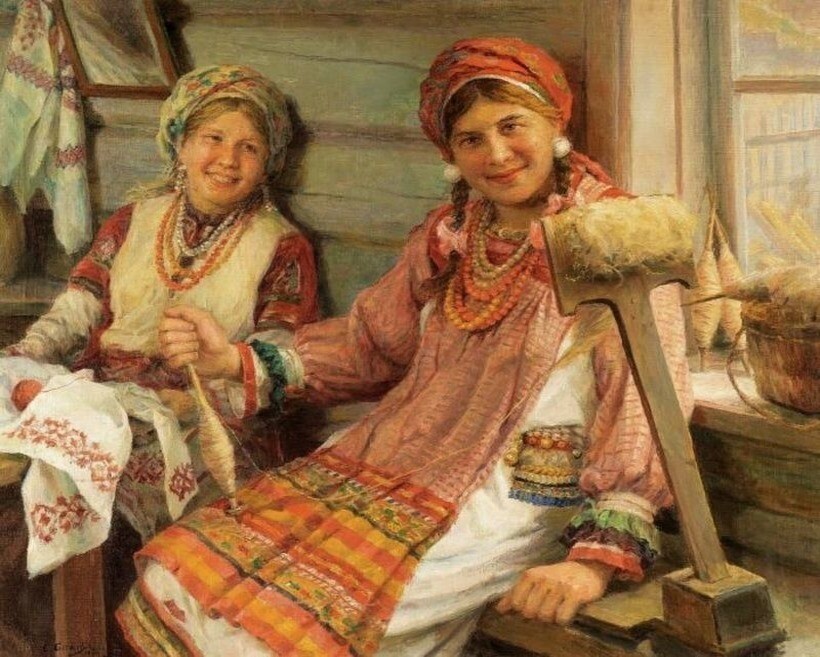 «За работой. Подруги». Ф. В. Сычков «За работой. Подруги». Ф. В. Сычков