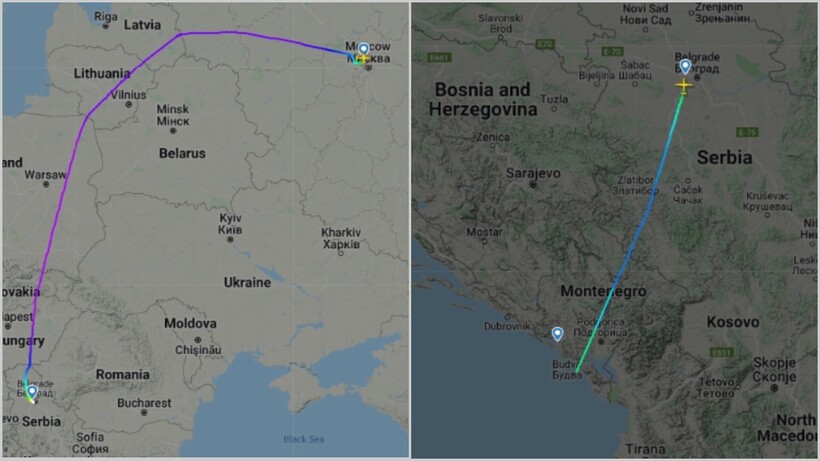 Так выглядят полеты в Черногорию. Фото: flightradar24.com Так выглядят полеты в Черногорию. Фото: flightradar24.com