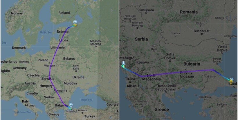 Сложный маршрут из Санкт-Петербурга. Фото: flightradar24.com Сложный маршрут из Санкт-Петербурга. Фото: flightradar24.com