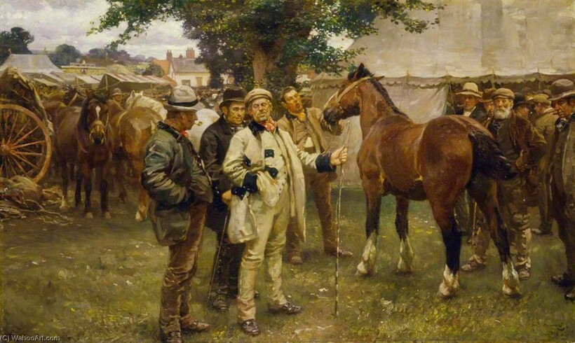 «Лошадиная ярмарка». Сэр Альфред Джеймс Маннингс, 1904 год «Лошадиная ярмарка». Сэр Альфред Джеймс Маннингс, 1904 год