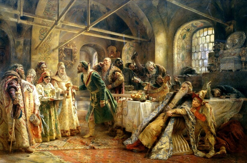 «Поцелуйный обряд». К. Е. Маковский, 1895 год «Поцелуйный обряд». К. Е. Маковский, 1895 год