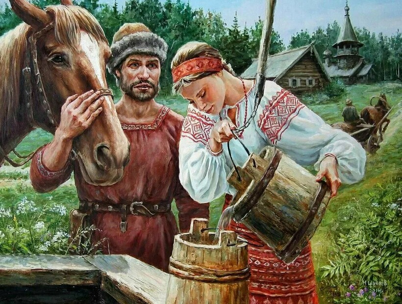 «Встреча у колодца» кисти Михаила Щрилёва, 2014 год «Встреча у колодца» кисти Михаила Щрилёва, 2014 год