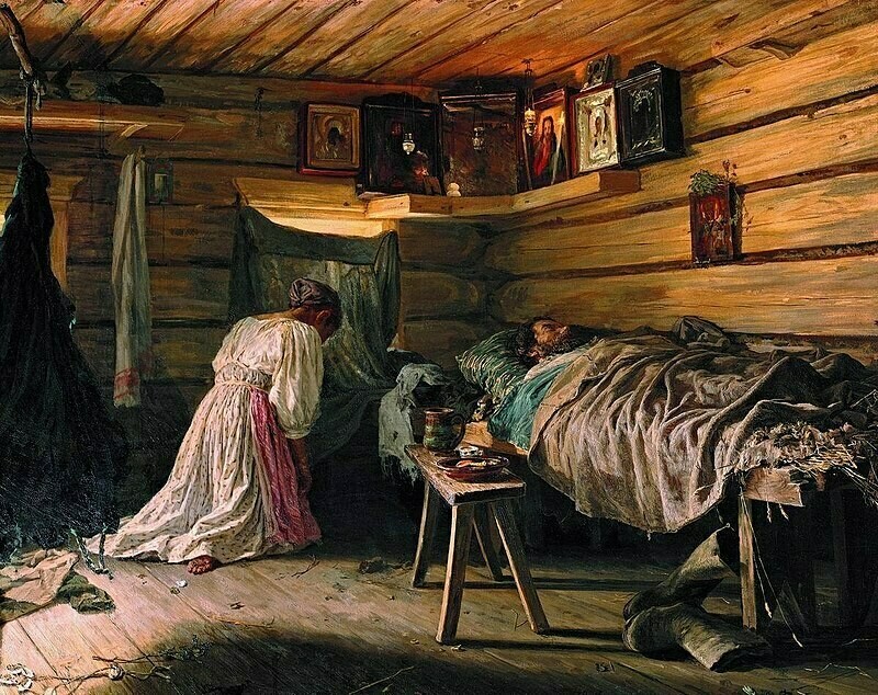 «Больной муж». В. Максимов, 1881 г. «Больной муж». В. Максимов, 1881 г.
