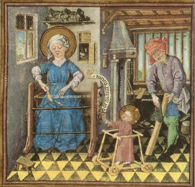Даже Иисуса изображали в ходунках, картина 1440 годов Даже Иисуса изображали в ходунках, картина 1440 годов