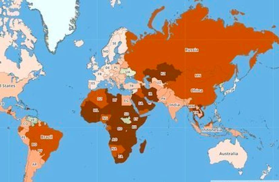 Представлены карты самых опасных для туристов стран мира в 2019 году