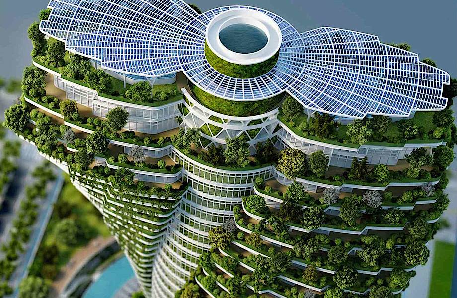 Эконебоскреб Agora Garden в Тайбэе — жилой дом в джунглях