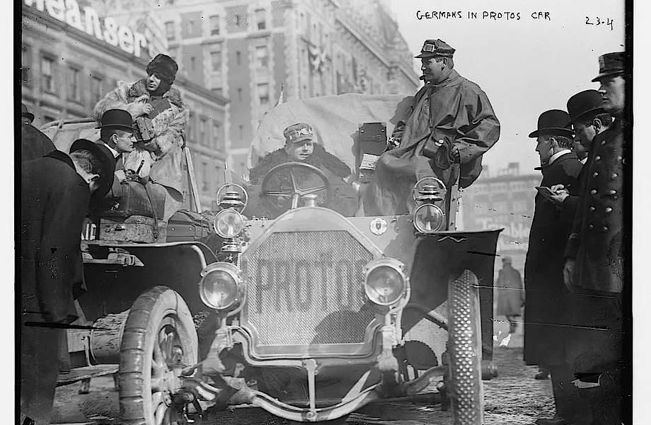 «Большая гонка» Нью-Йорк — Париж 1908 года, когда лишь три автомобиля дошли до финиша