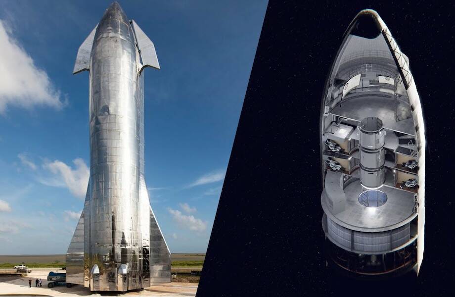 Видео: Как выглядит внутри и из чего состоит ракета Starship 
