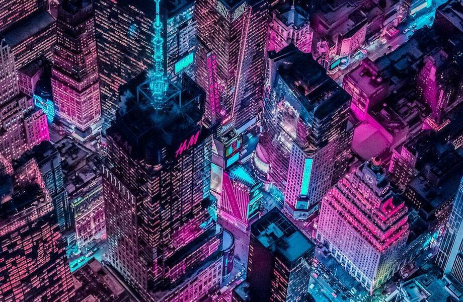 Неоновый Нью-Йорк: город глазами фотографа Ксавье Портела