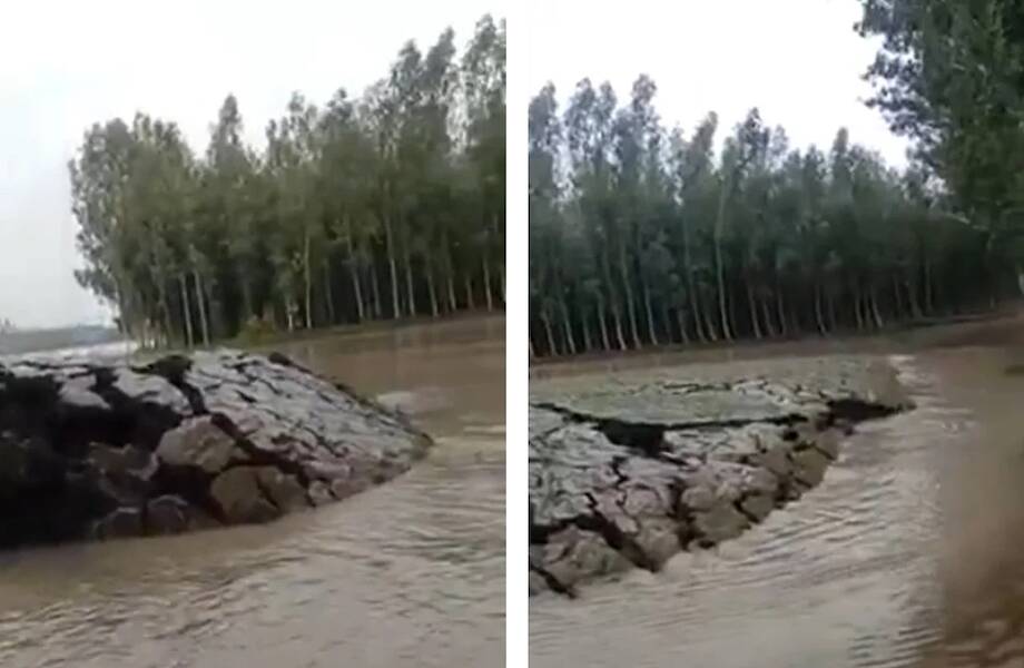 Видео: Невероятное явление — на глазах у отдыхающих из реки показалось дно