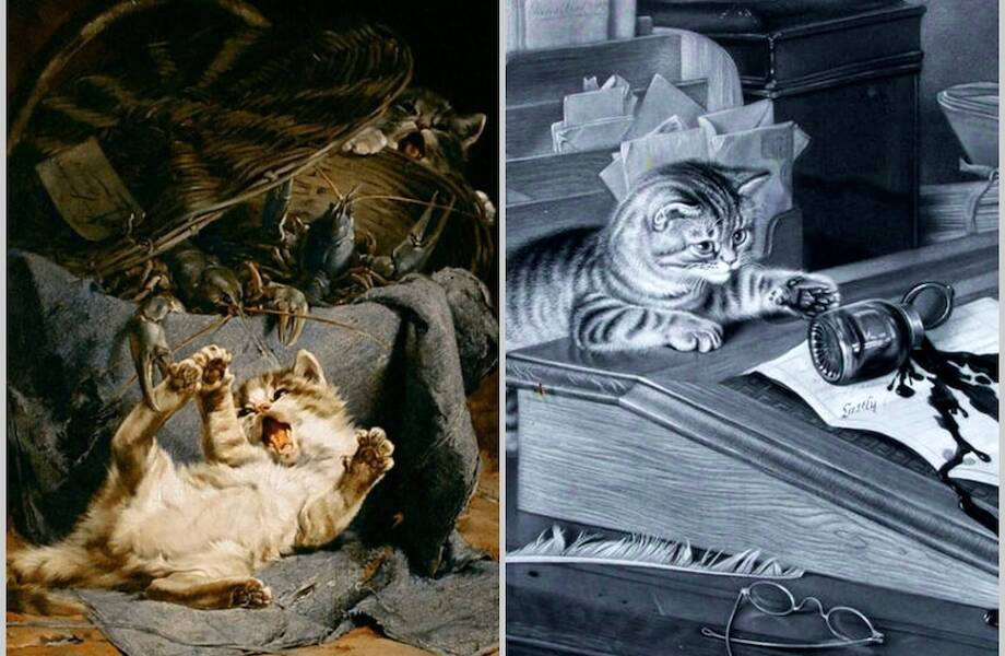 11 произведений искусства, которые доказывают, что кошки всегда были озорниками