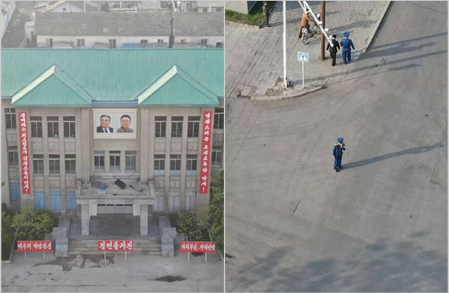 Со стороны Китая запустили дрон и сфотографировали улицы Северной Кореи
